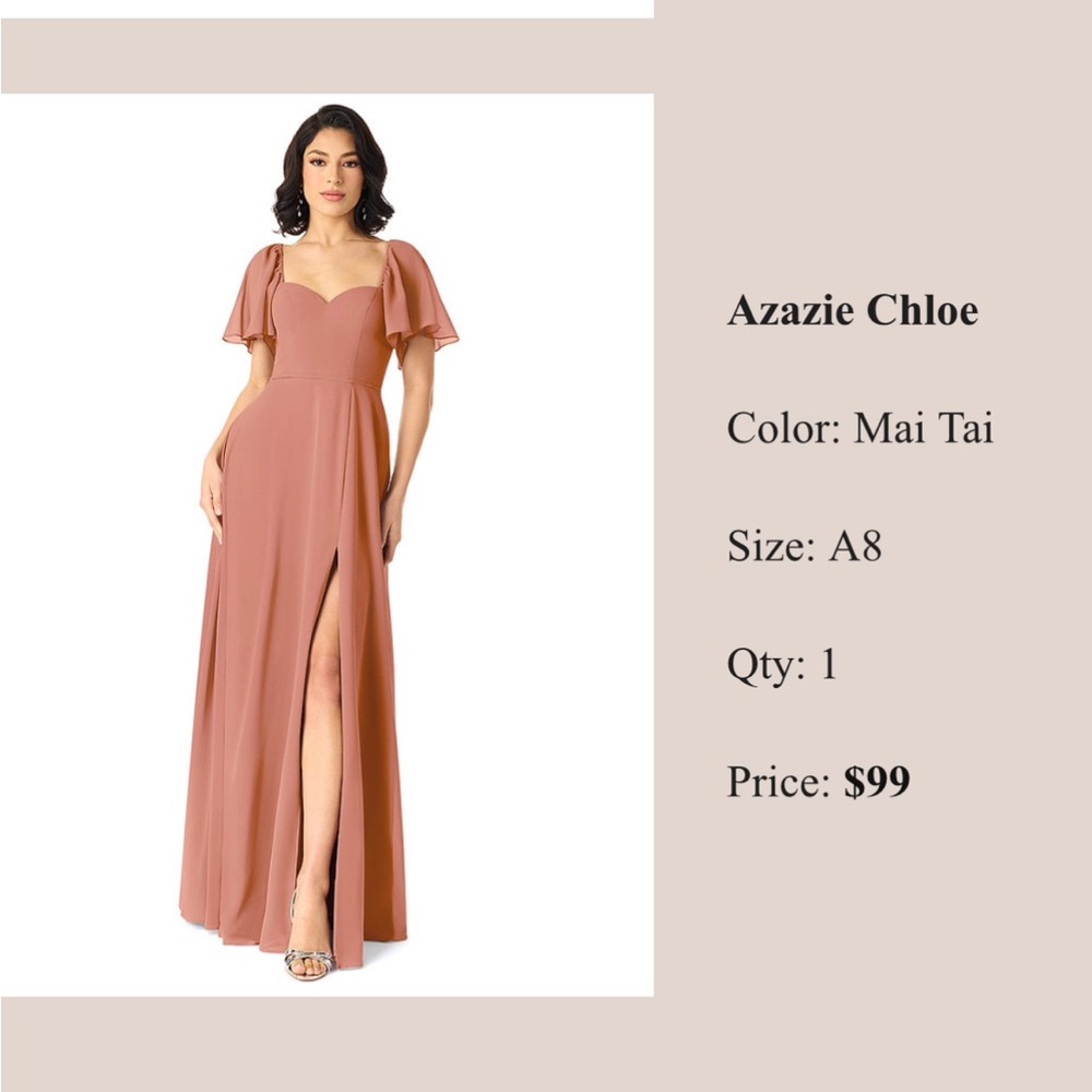 Azazie Pink Pleated Ruffled Gown for Weddings